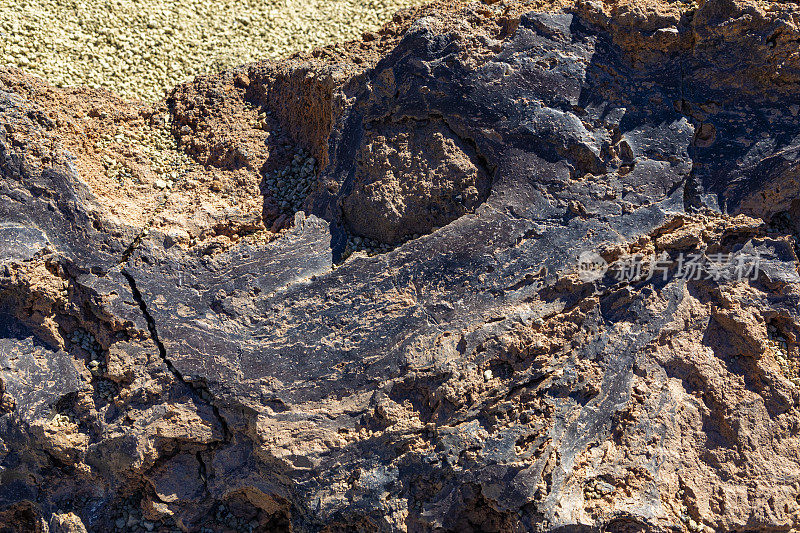 泰德国家公园，Minas de San José，火山岩石嵌入拉皮利斜坡。特内里费,加那利群岛